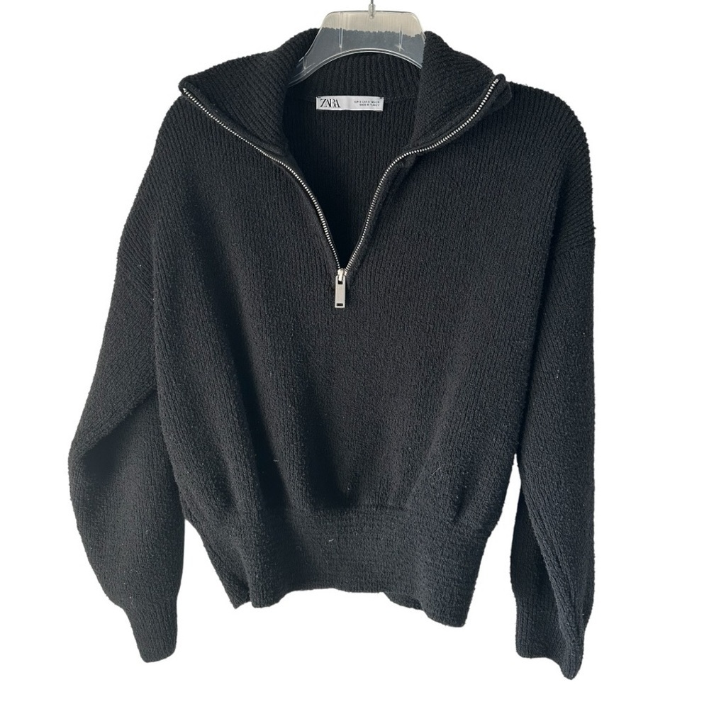 Zara Black Women's Sweater Knit Zip Made in Turkey
Size S